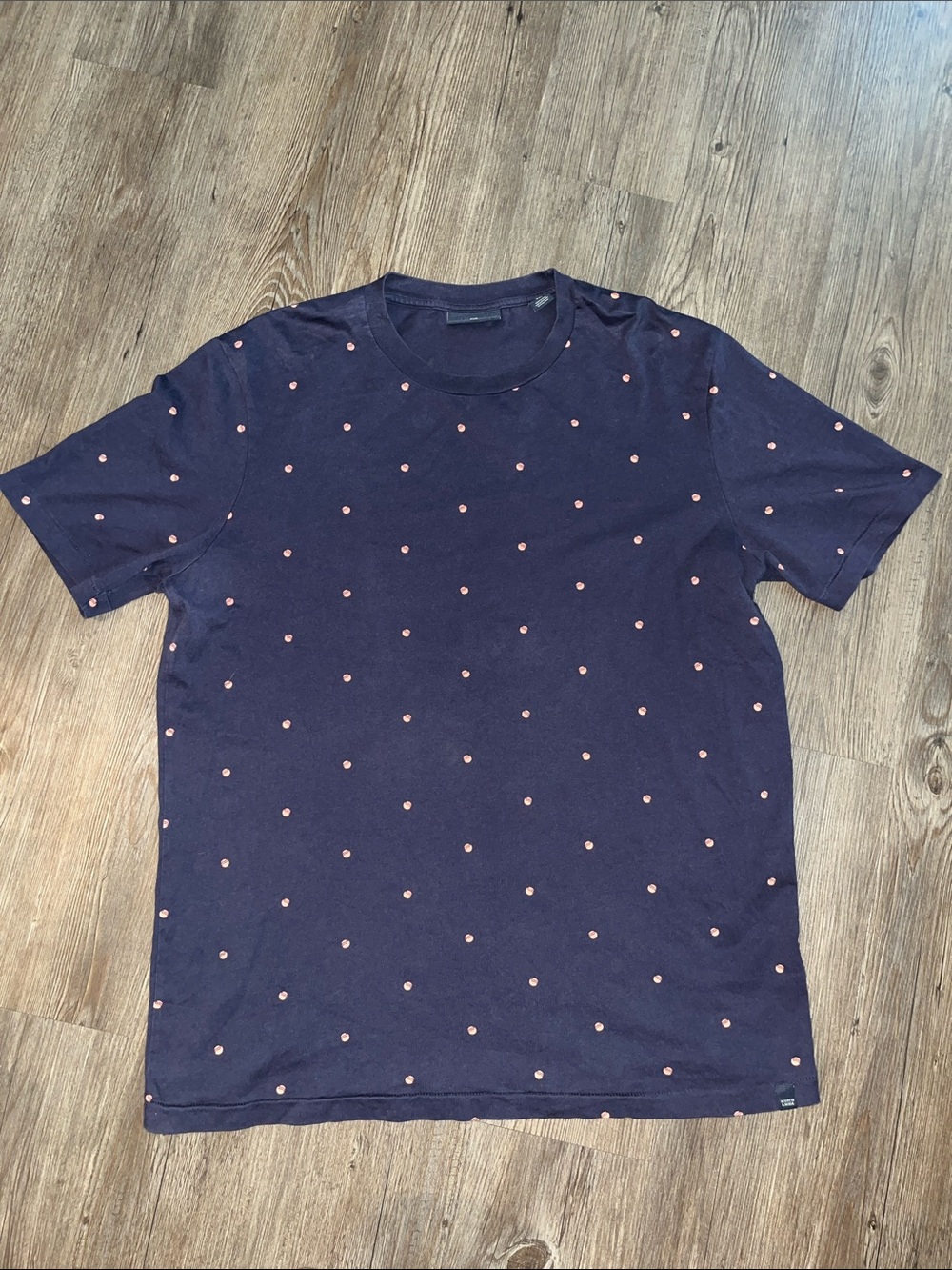 SCOTCH & SODA Navy Tee with Pink Dot Print